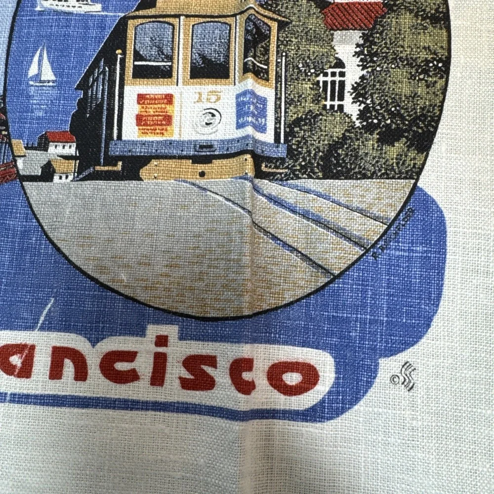 Vtg Lot‎ 2 Souvenir Tea Towel New Golf San Francisco Collectible Kitchen